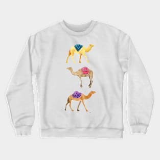 Watercolor Camels - Jewel & Yellow Crewneck Sweatshirt